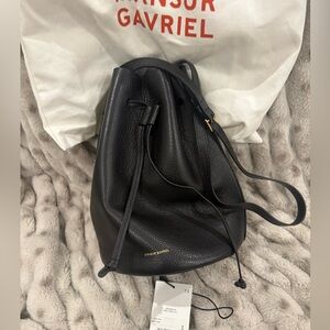 Mansur Gavriel Black Leather Bucket Shoulder Bag